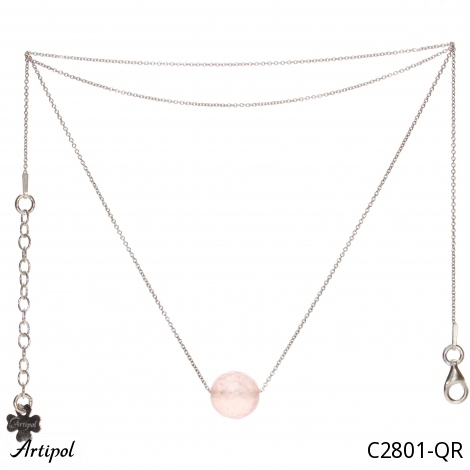 Collier C2801-QR en Quartz rose véritable