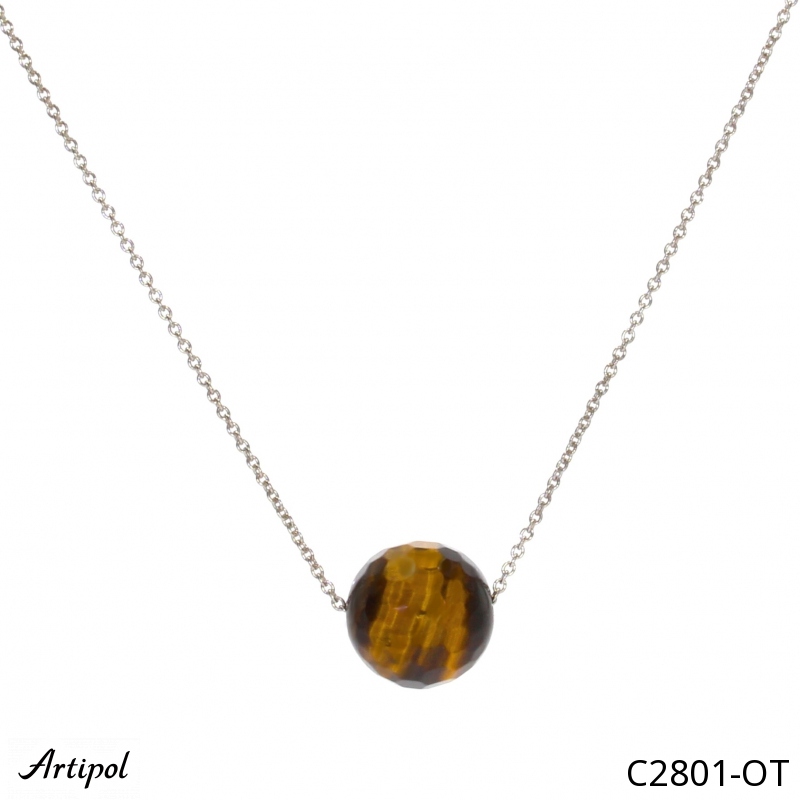Necklace C2801-OT with real Tiger's eye