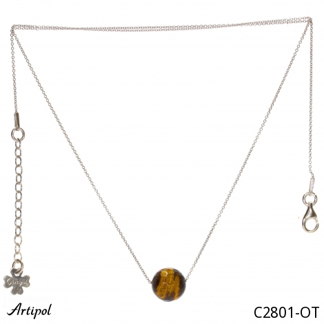 Necklace C2801-OT with real Tiger's eye