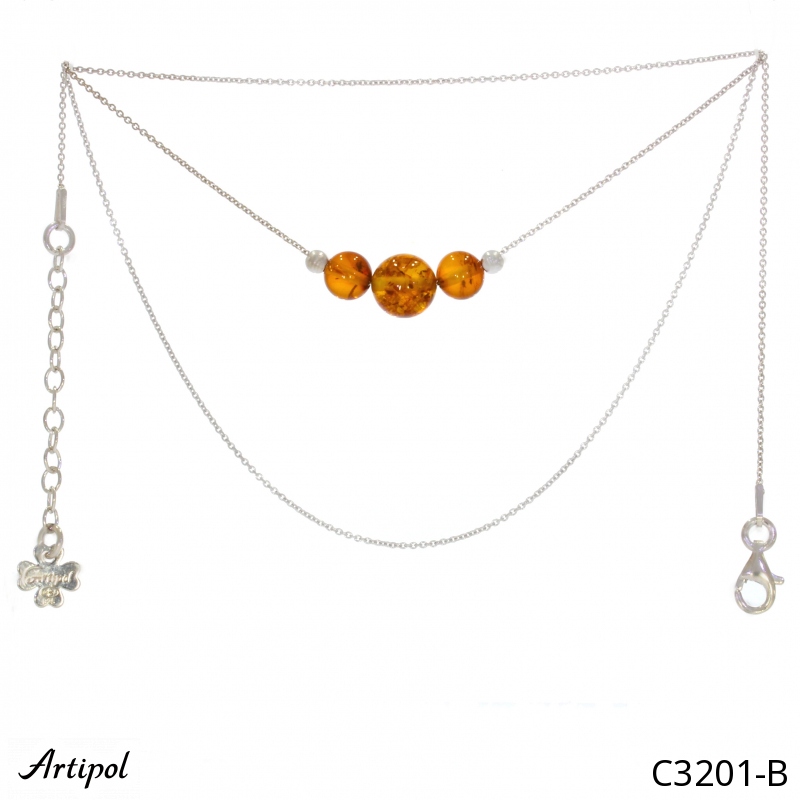 Necklace C3201-B with real Amber