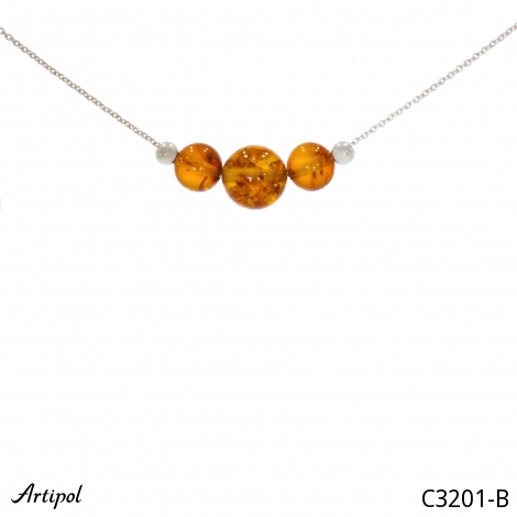 Necklace C3201-B with real Amber