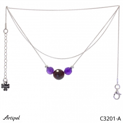 Halskette C3201-A mit echter Amethyst