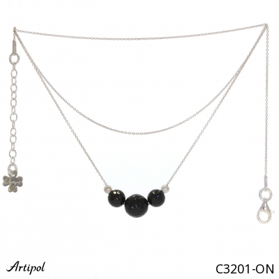 Necklace C3201-ON with real Black Onyx
