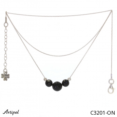 Necklace C3201-ON with real Black onyx