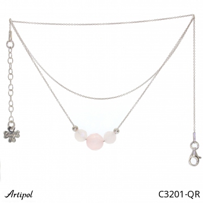 Collier C3201-QR en Quartz rose véritable