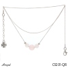Necklace C3201-QR with real Rose quartz