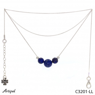 Halskette C3201-LL mit echter Lapis Lazuli