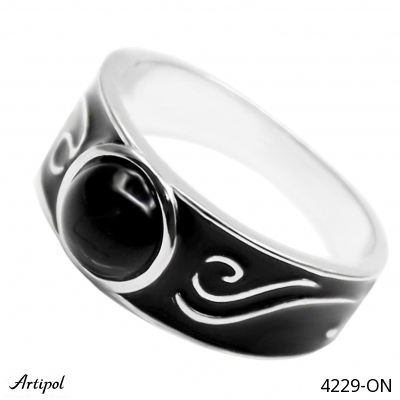 Ring 4229-ON mit echter Schwarzem Onyx