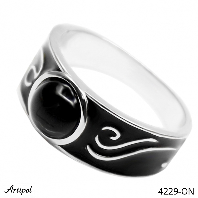 Bague 4229-ON en Onyx noir véritable
