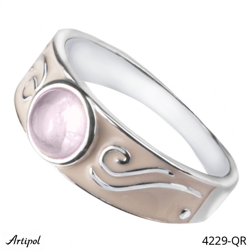 Ring 4229-QR with real Rose quartz