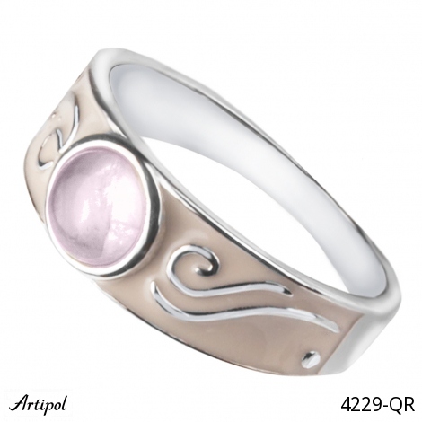 Ring 4229-QR mit echter Rosenquarz
