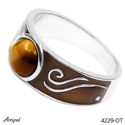 Bague 4229-OT en Oeil de tigre véritable