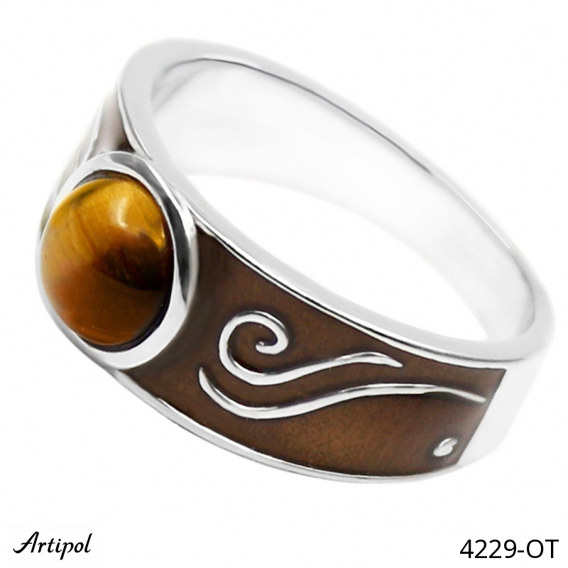 Bague 4229-OT en Oeil de tigre véritable