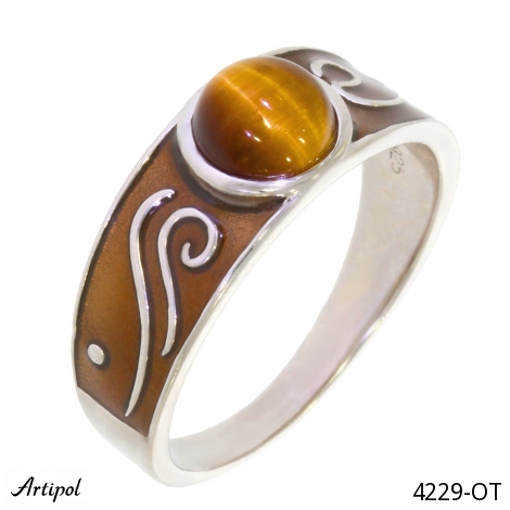 Bague 4229-OT en Oeil de tigre véritable