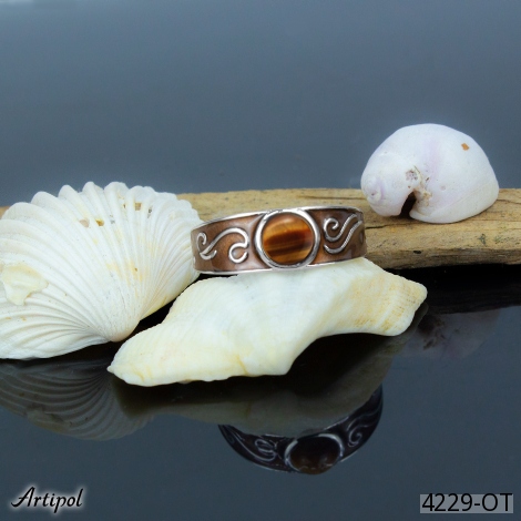 Bague 4229-OT en Oeil de tigre véritable
