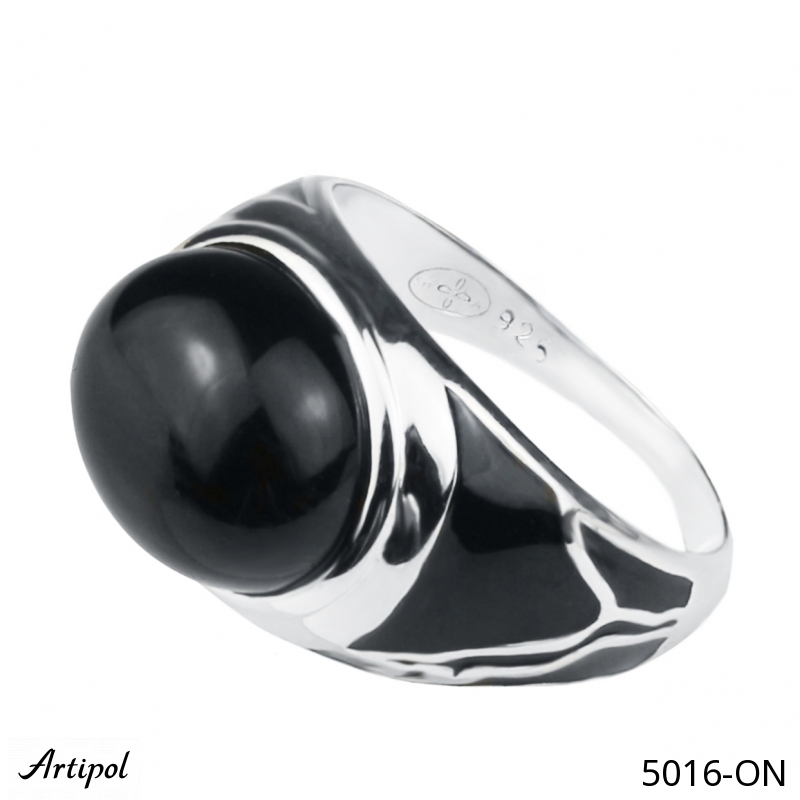 Bague 5016-ON en Onyx noir véritable