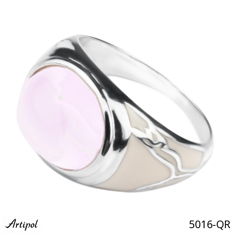 Ring 5016-QR with real Rose quartz