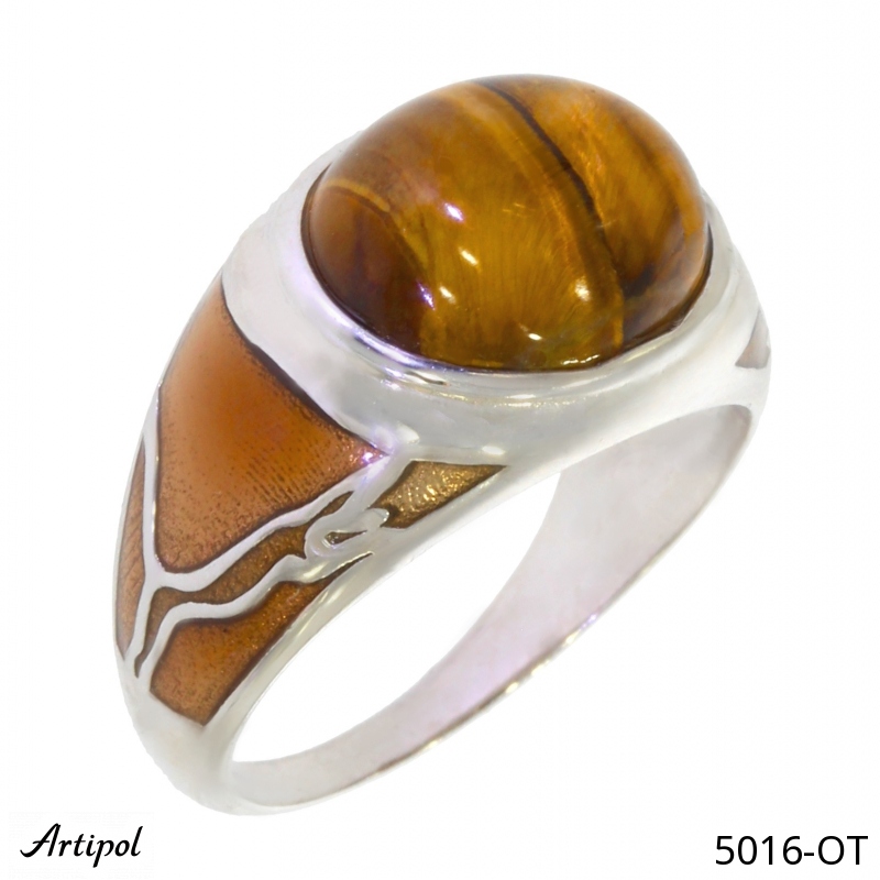 Bague 5016-OT en Oeil de tigre véritable