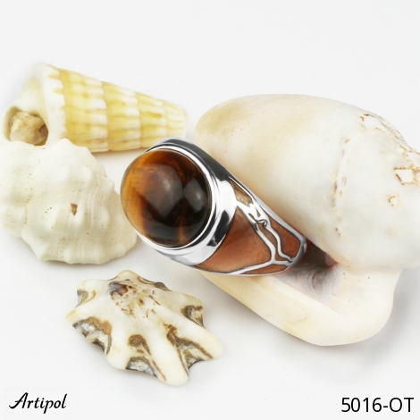 Bague 5016-OT en Oeil de tigre véritable
