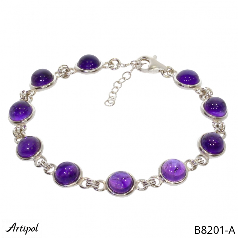 Armreif B8201-A mit echter Amethyst