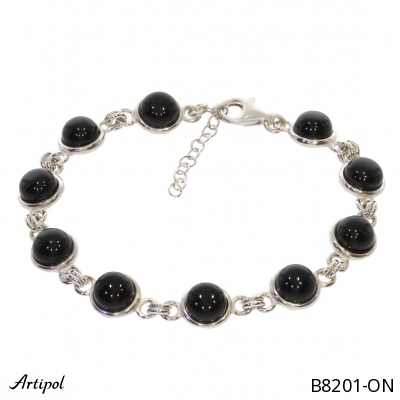 Bracelet B8201-ON with real Black Onyx