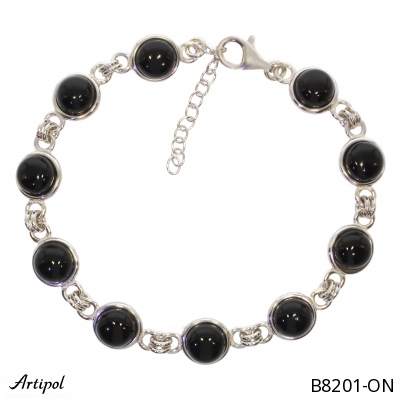 Bracelet B8201-ON en Onyx noir véritable