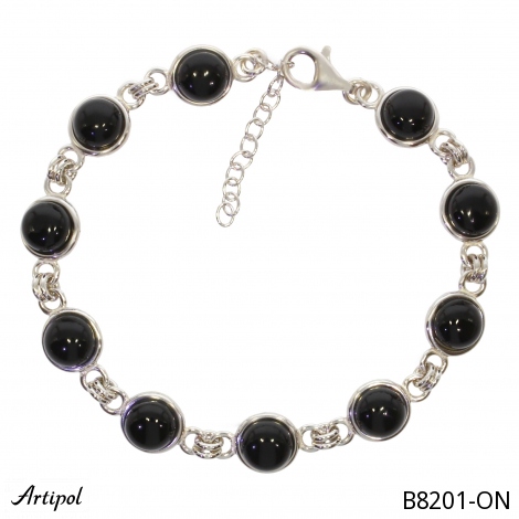 Bracelet B8201-ON en Onyx noir véritable
