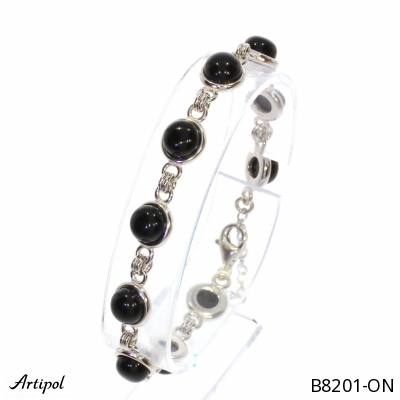 Bracelet B8201-ON en Onyx noir véritable