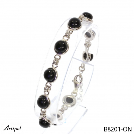 Armreif B8201-ON mit echter Schwarzem Onyx