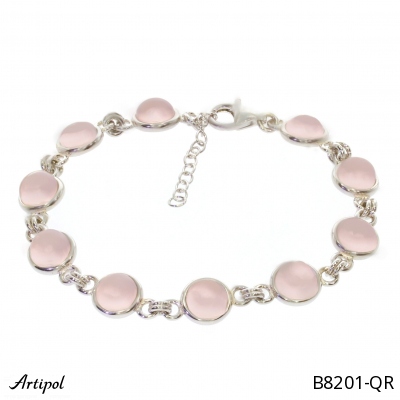 Bracelet B8201-QR with real Rose quartz