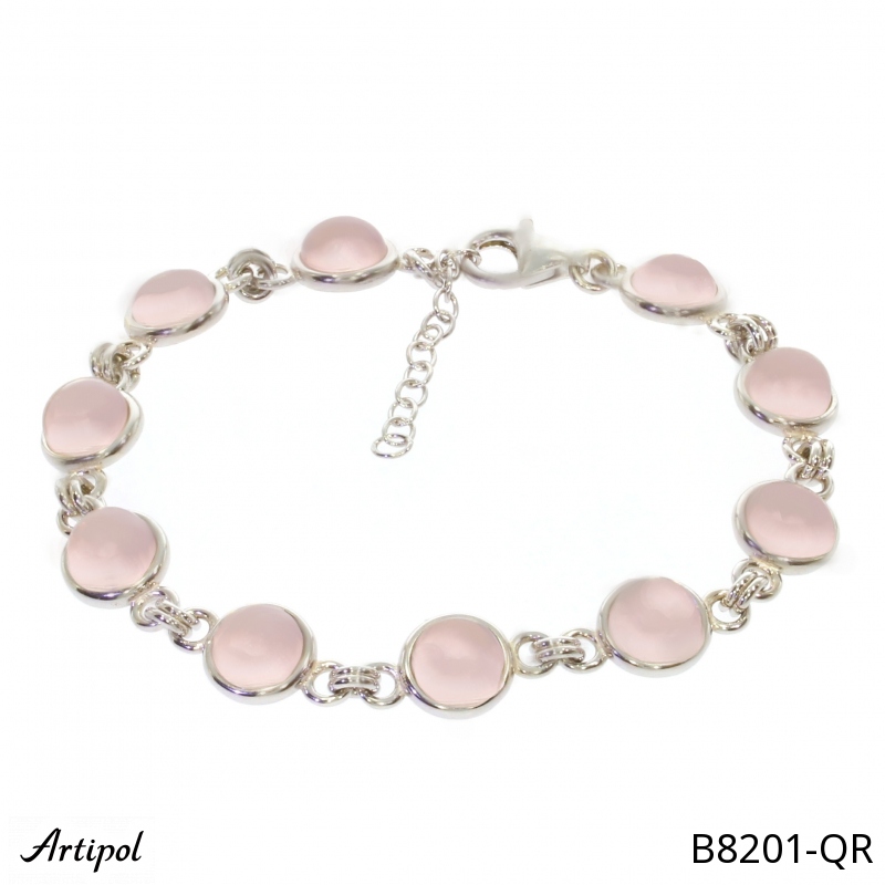 Bracelet B8201-QR with real Rose quartz