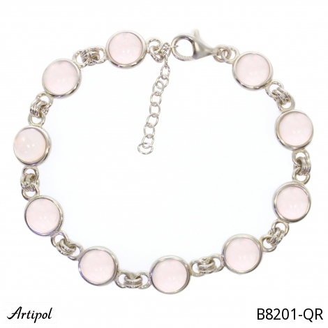 Armreif B8201-QR mit echter Rosenquarz