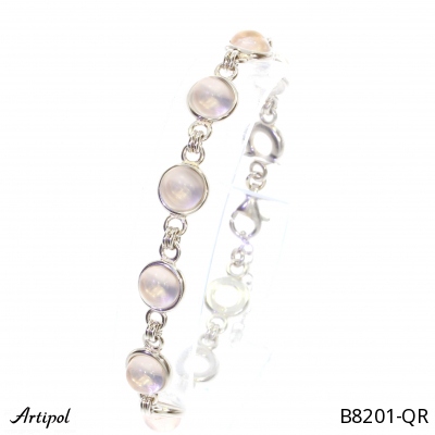 Bracelet B8201-QR with real Rose quartz