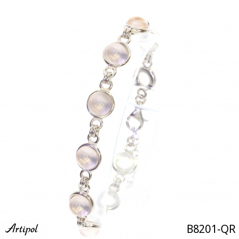 Armreif B8201-QR mit echter Rosenquarz