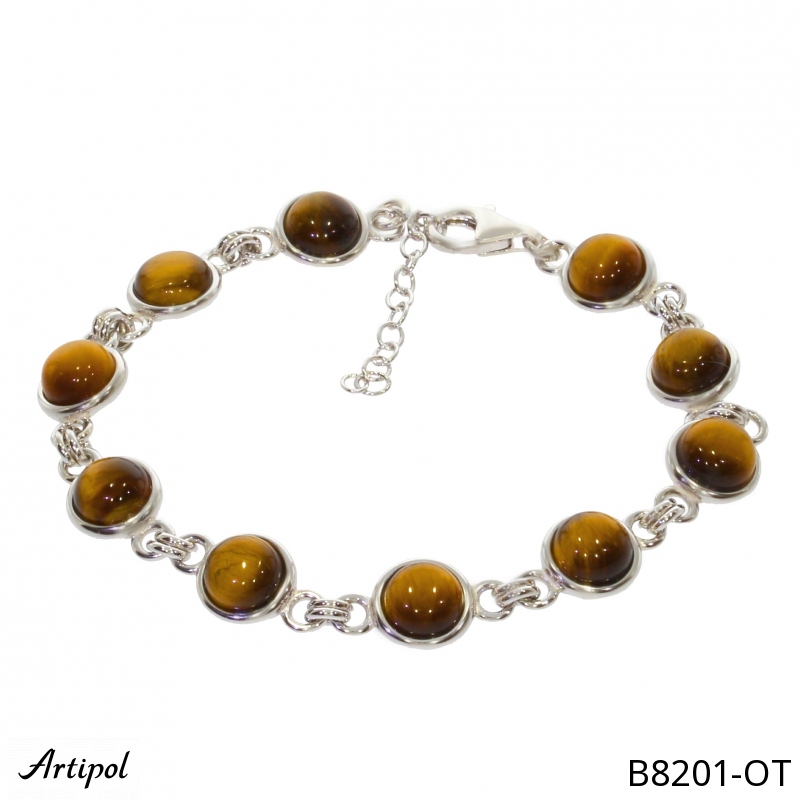 Bracelet B8201-OT en Oeil de tigre véritable