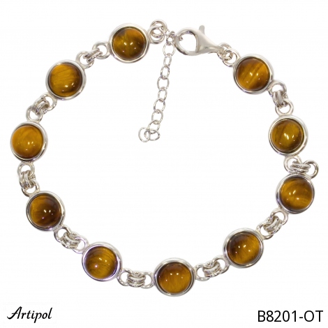 Bracelet B8201-OT en Oeil de tigre véritable