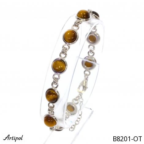 Bracelet B8201-OT en Oeil de tigre véritable