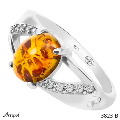 Ring 3823-B with real Amber