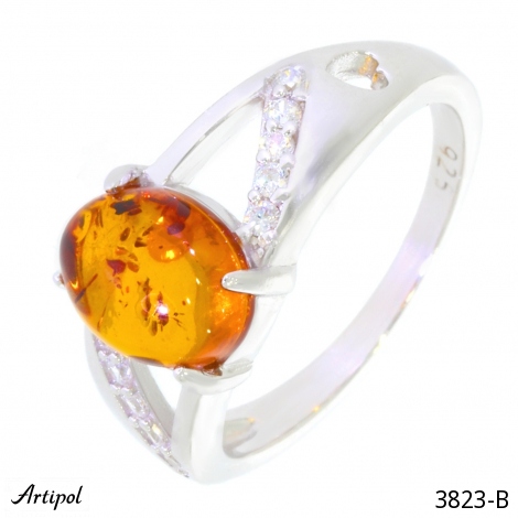 Ring 3823-B mit echter Bernstein