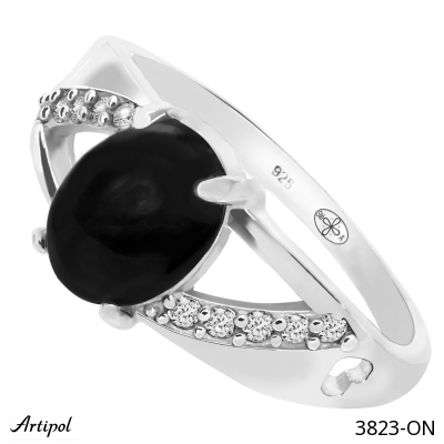 Bague 3823-ON en Onyx noir véritable