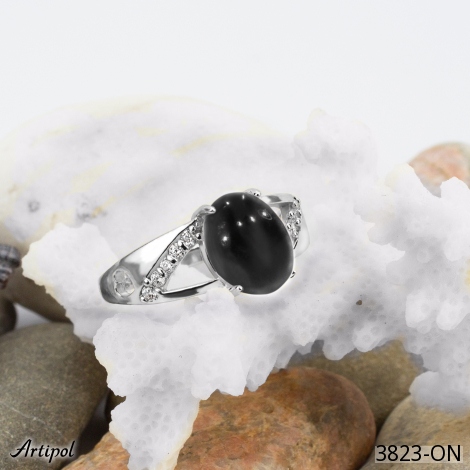Bague 3823-ON en Onyx noir véritable