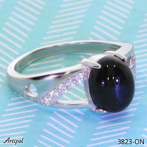 Bague 3823-ON en Onyx noir véritable