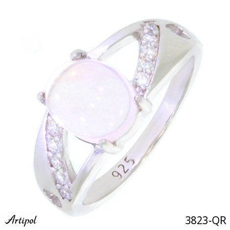 Ring 3823-QR mit echter Rosenquarz