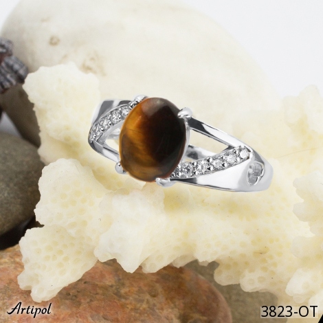 Bague 3823-OT en Oeil de tigre véritable