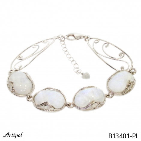 Armreif B13401-PL mit echter Mondstein