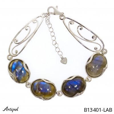 Bracelet B13401-LAB with real Labradorite