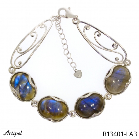 Armreif B13401-LAB mit echter Labradorit