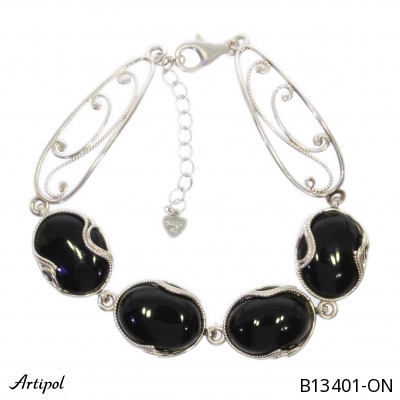 Bracelet B13401-ON with real Black Onyx