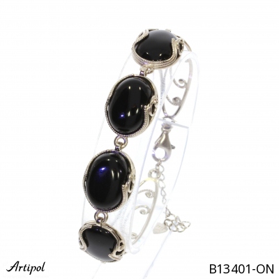 Bracelet B13401-ON with real Black Onyx