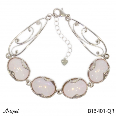 Bracelet B13401-QR with real Rose quartz